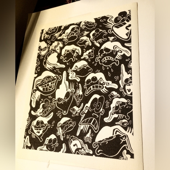 EEnE *Limited Ed-ition* CANVAS PRINT "Inverted Dees" B&W by Raven M - Picture 3 of 7